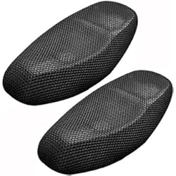 Funda Asiento Yamaha Fz16 ANCLLO 2 Fundas de Asiento de Motocicleta 3D de Panal de Abeja Protector Solar Transpirable Protector de Silla cojín Resistente para Scooter ciclomotor protección Antideslizante (Negro, 75 x 60 cm)