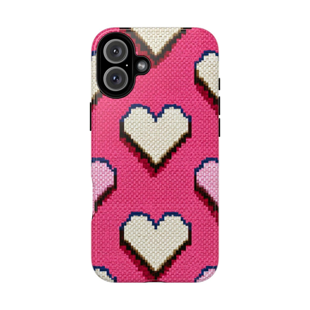 Coque iPhone 16 Plus cœurs pixelisés pour éviter les rayures - 5