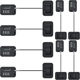 8 Pack Refrigerator Lock Cabinet Locks Combination Fridge Door Locks Fridge Closet Freezer Door Lock Password Locks for Kids Adults 4 Digit Password Lock for Fridge Windows Closets Freezer (Black)