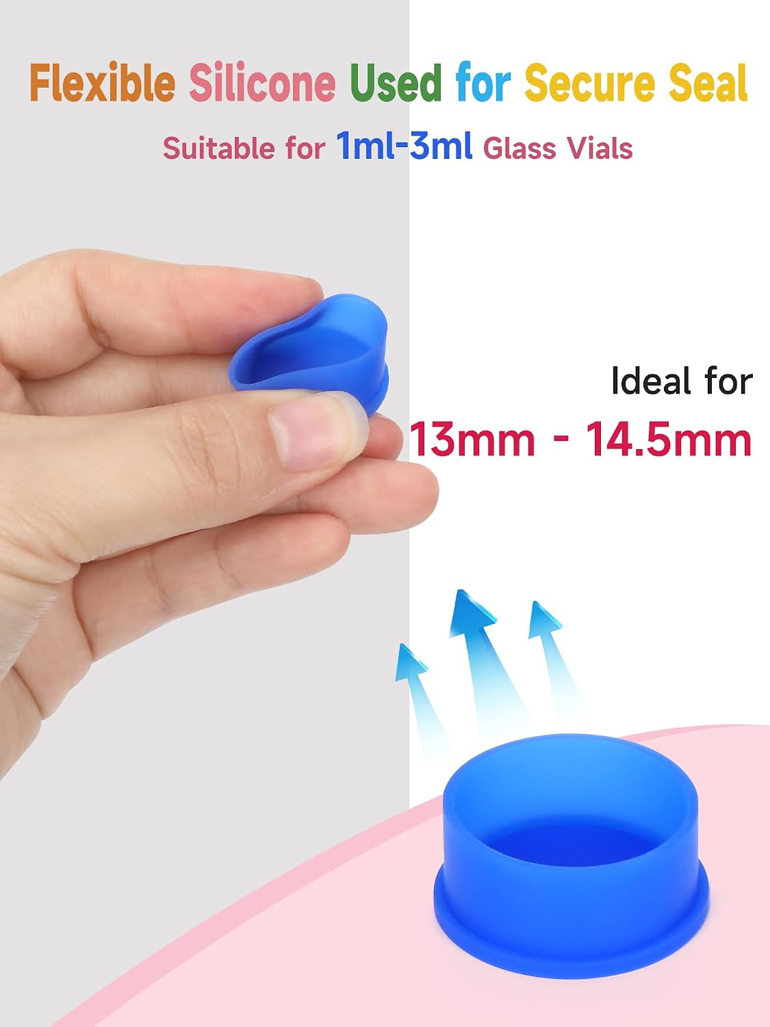 35PCS 3ml Glass Vial Caps, 7 Colors Peptide Caps for 1ml 2ml 3ml 4ml Glass Vials Peptide Storage Protective Vial Covers, Reusable Silicone Peptide Vial Caps Fit Peptide Case for Fridge by DawnBox.