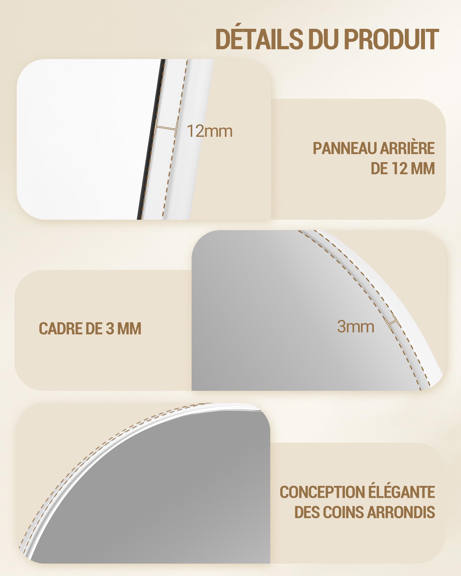 Miroir sur pied avec Porte-Manteau 50x165,8 cm Roues Pivotantes 360° Blanc