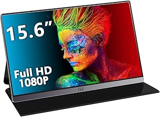 Moniteur Portable, IVV 15.6 Pouces 1080 FHD Ecran USB-C, Télétravail ou Gaming, écran IPS avec HDMI/Type-C pour Ordinateur...