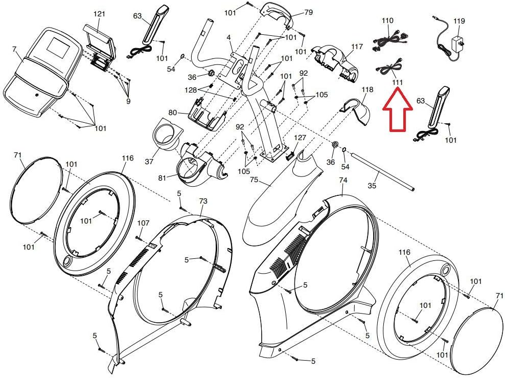 Power Jack Lower Wire Harness 290160 Works with NordicTrack Epic FreeMotion EllipticalF