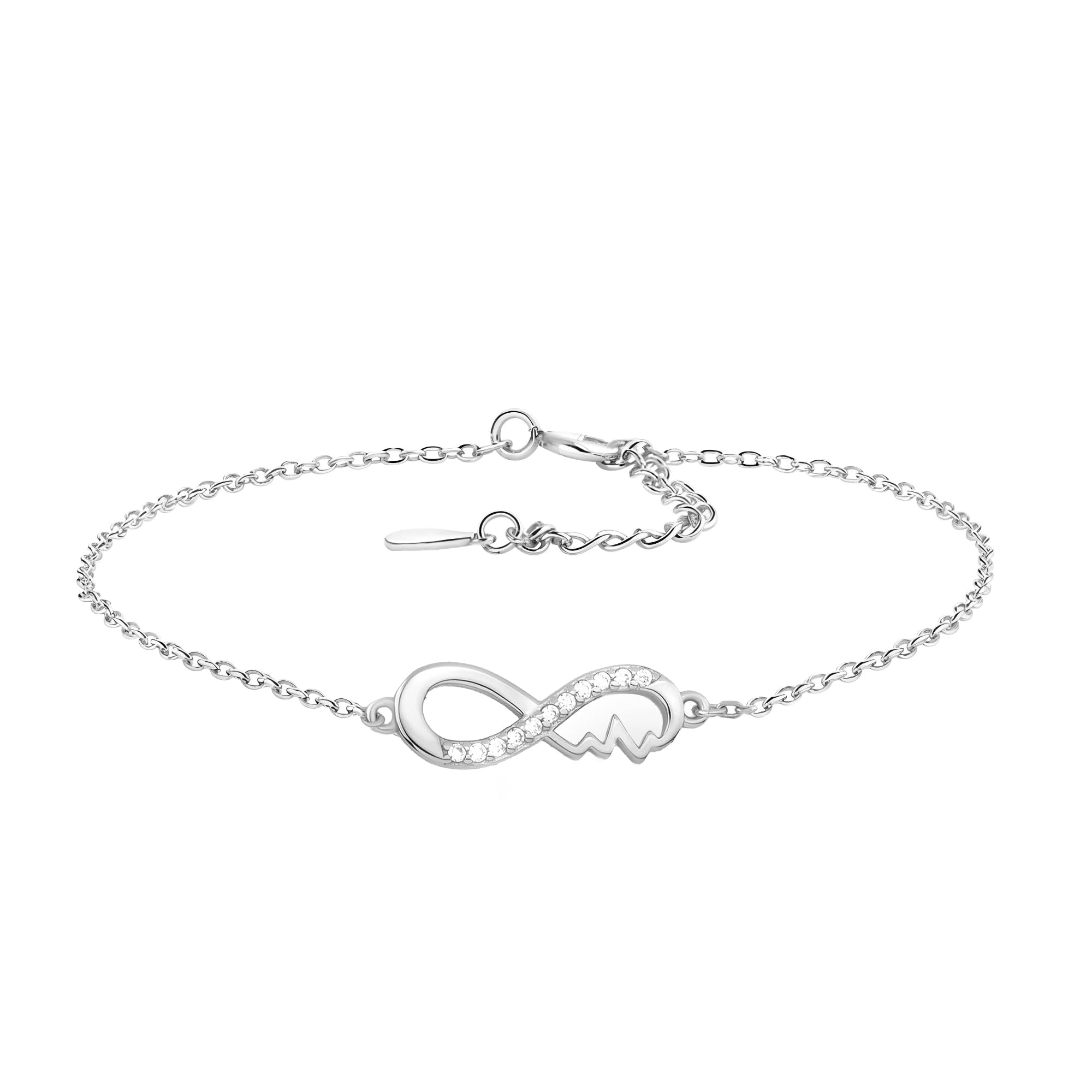 Sofia Milani - Damen Armband 925 Silber - mit Zirkonia Steinen - Unendlich Infinity Anhänger