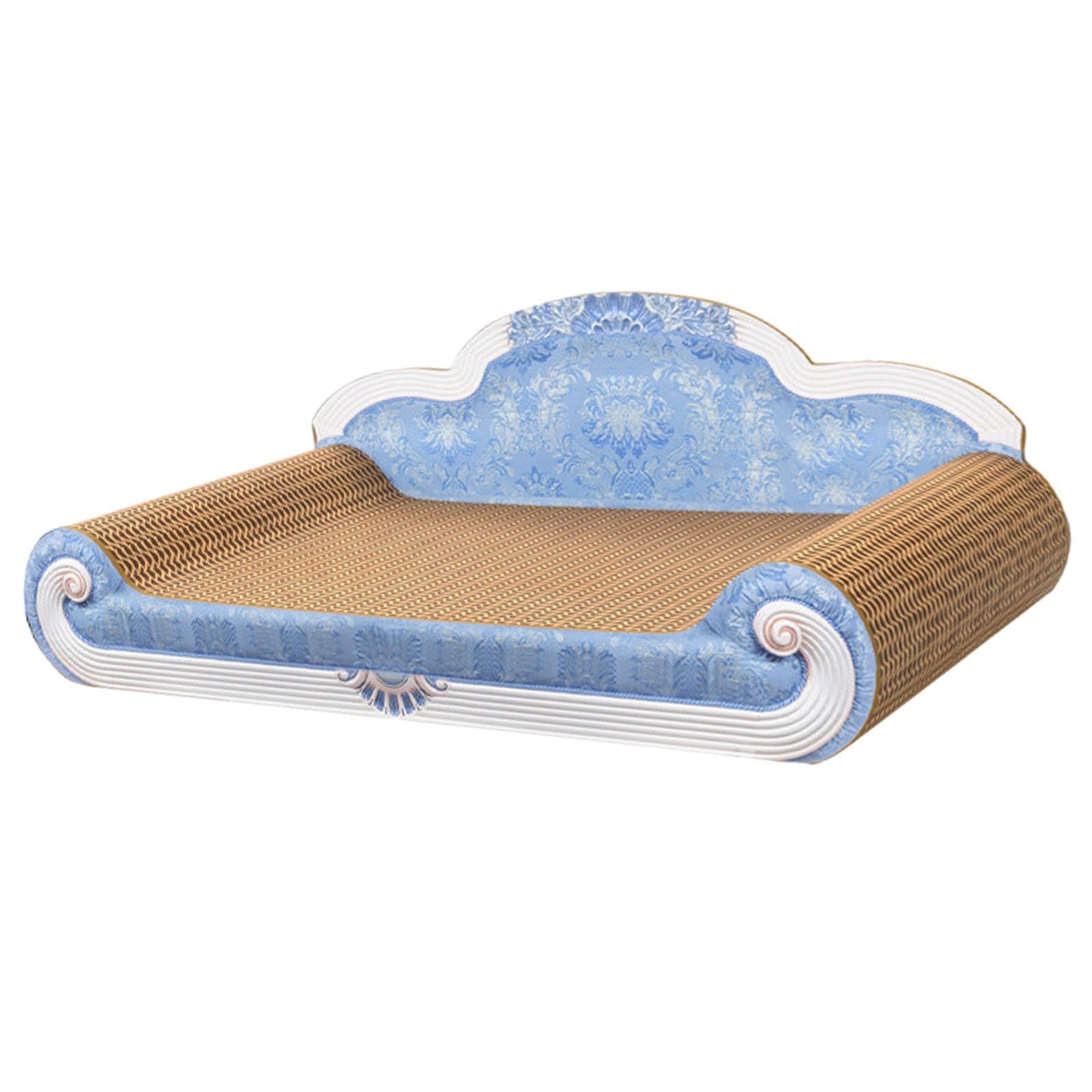 Griffoir pour Chat Lit pour Chat Canapé en Carton Ondulé Accessoire de Mobilier pour Chat Jouet Anti-griffure Structure Convient à La Décorati, Bleu