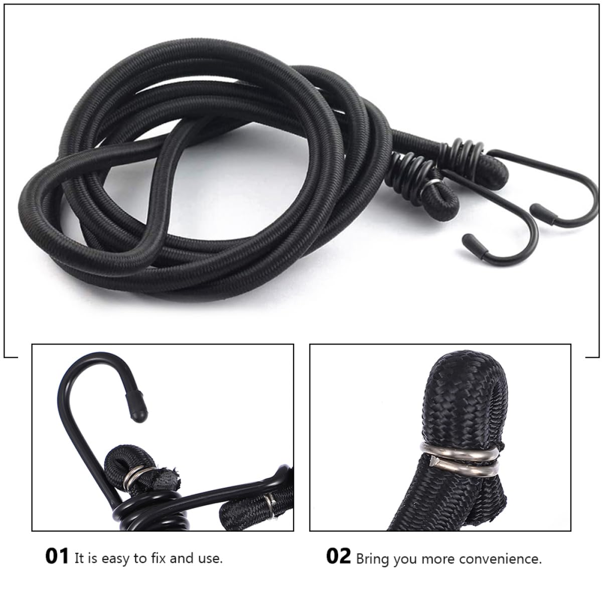 PartyKindom 4pezzi Cinghia Elastica per Camion Cinghia Elastica per Bagagli per Bici per Moto Realizzata Alta Resistenza Ganci di Qualità per Campeggio Tende e Trasporto di Carichi Pesanti