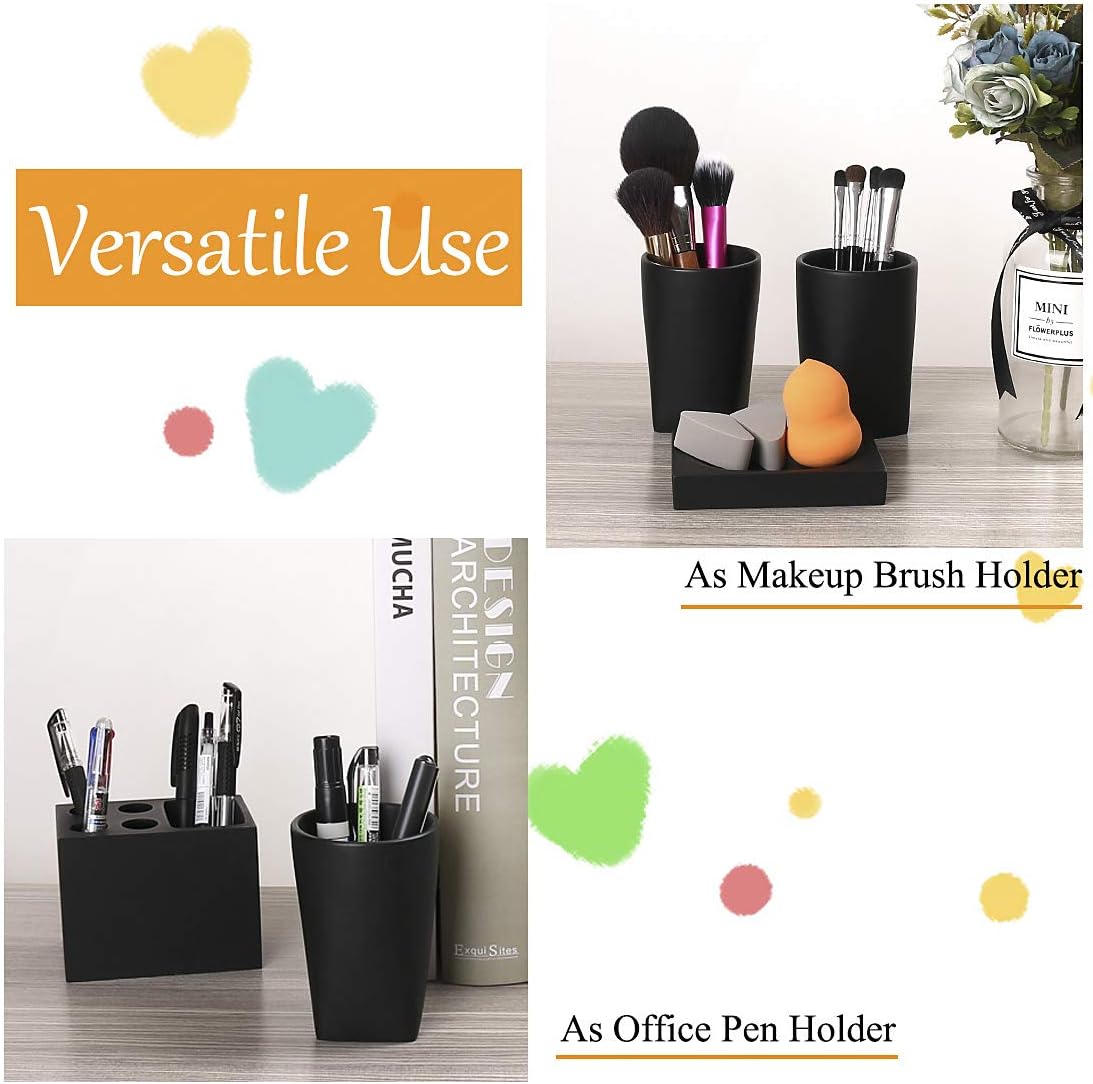 Marble Look 5-Piece Resin Bathroom Accessories Set