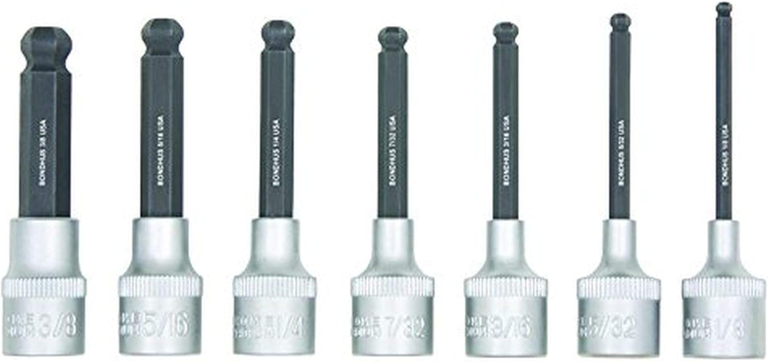 "Bondhus 43445 ProHold Socket Ball End Bit Tool Set w/Socket w/ProGuard,2"",7 PC", multi, one size
