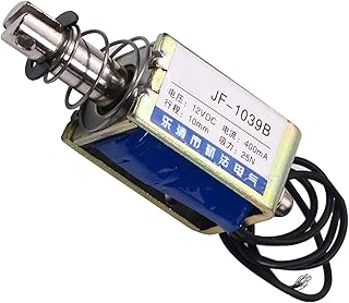 Jutagoss Push Pull Solenoid, DC 12V 25N Electromagnet, 0.4A 10mm Stroke, Open Frame Type Solenoid, Linear Motion, JF-1039B.