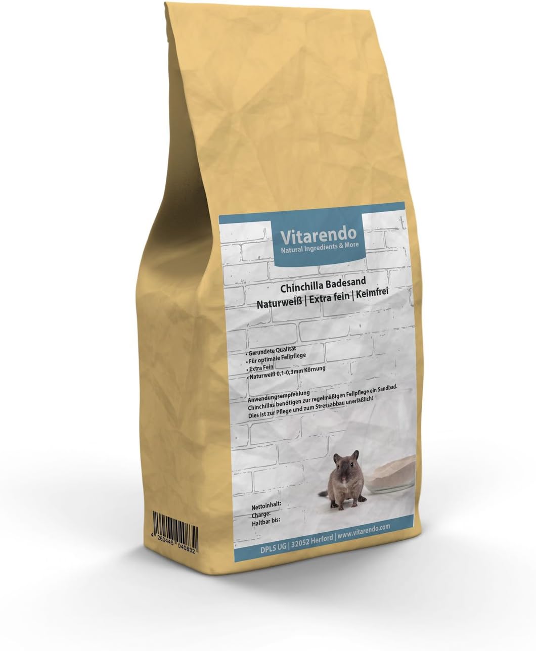 Chinchilla sand, extra fine, bathing sand, German quality, germ free, finished