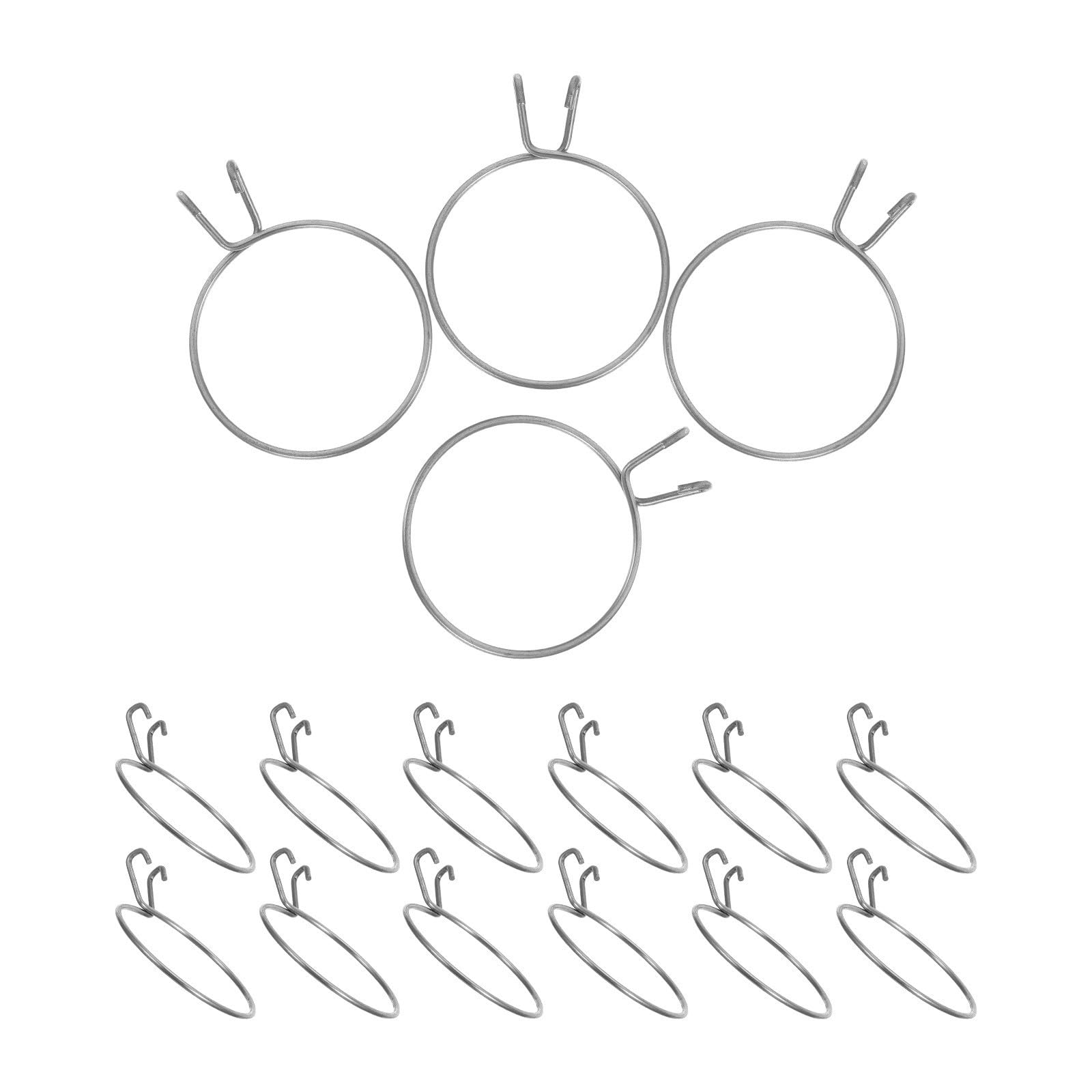 Kichvoe 16 Pièces Crochet de Fixation en Acier Inoxydable Argenté pour Bouteille d'eau D'oiseau, Installation Sécurisée et Facile, Adapté aux Colliers de 60-65 Mm