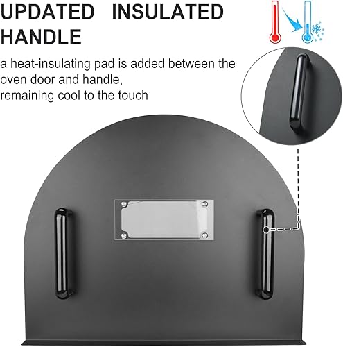 Miniatura 5 de Puerta de horno de pizza de 25 x 20 pulgadas, acero inoxidable, ladrillo, puerta de horno de pizza resistente, kit de horno de pizza para