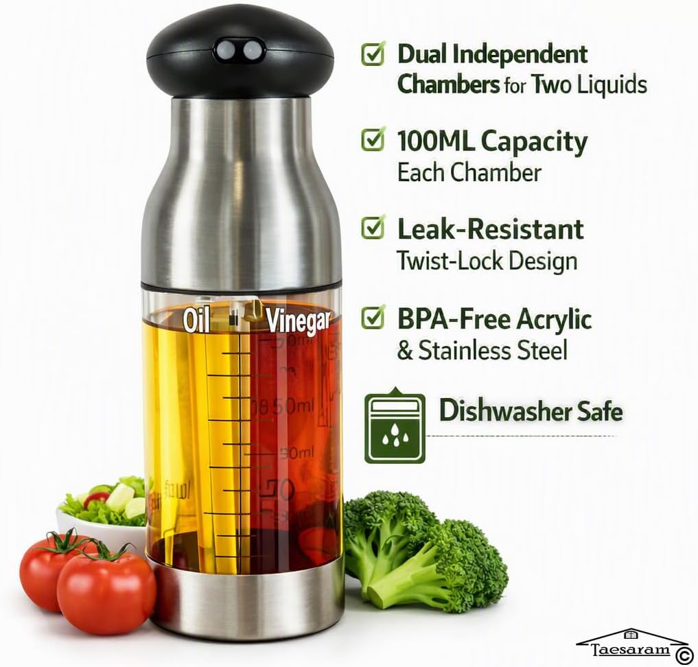 2-in-1 Oil Sprayer Bottle for Cooking, Olive Oil Mister & Dispenser