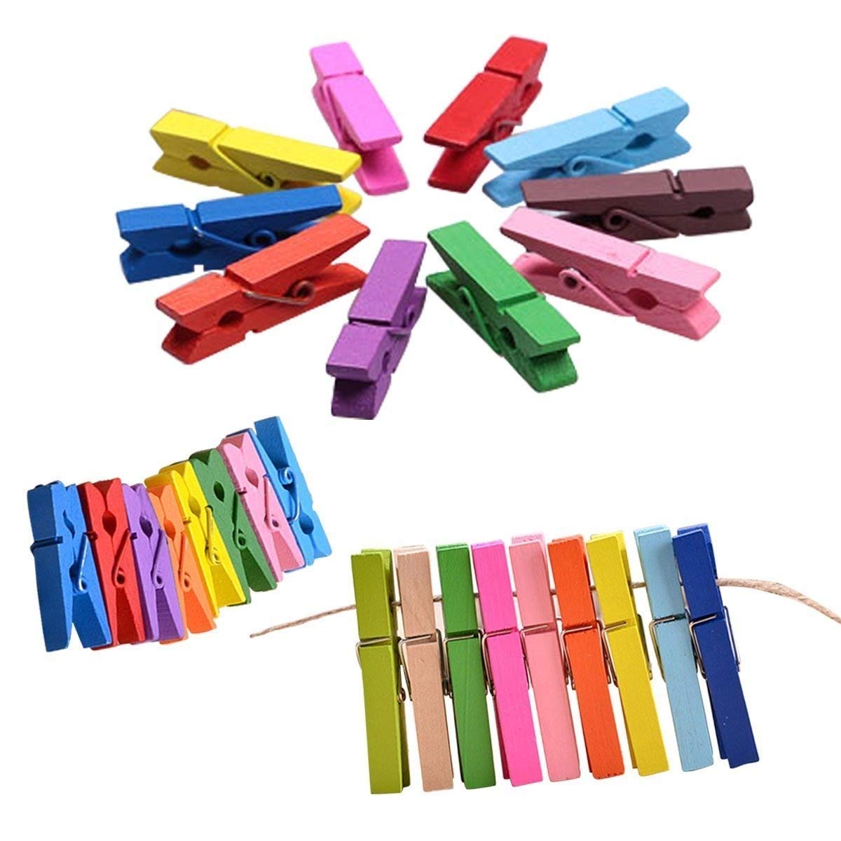 Morel Mini Wooden Clothes Photo Paper Peg Clothespin Craft Clips100