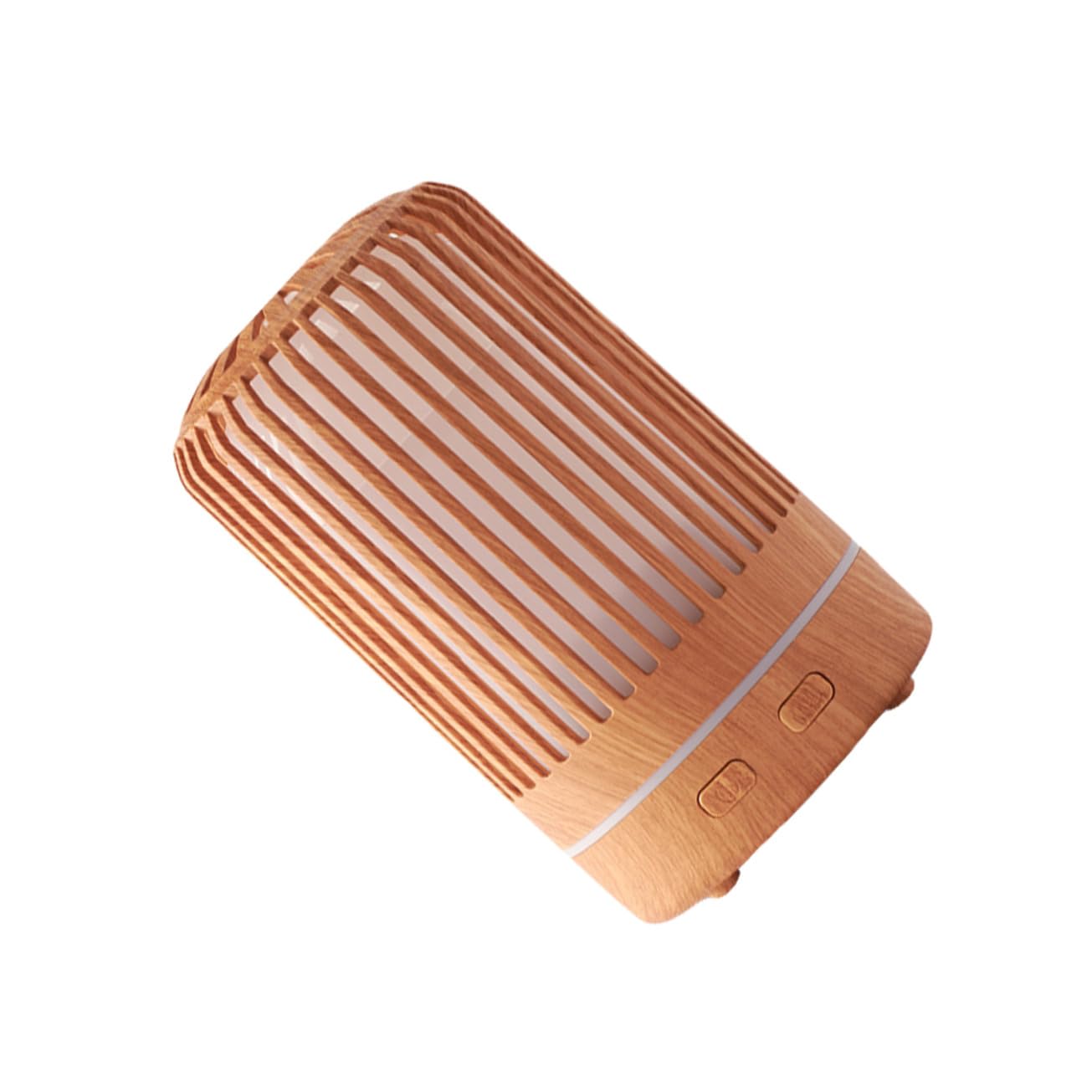Diffuseur aromathérapie humidificateur 130 ml effet bois clair avec veilleuse 7 couleurs