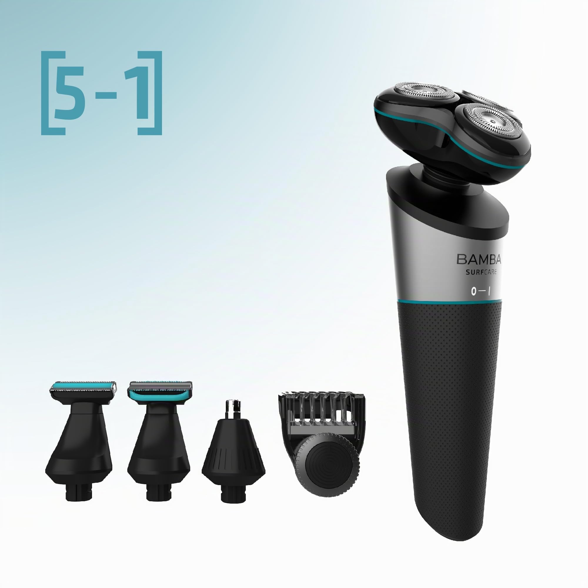 Cecotec Rasoir Multigrooming 5 en 1 PrecisionCare Multigrooming 5in1. Batterie au Lithium, Autonomie 60 min, Lames en Acier Inoxydable, Tête Rotative avec 3 Lames, Étanche IPX5