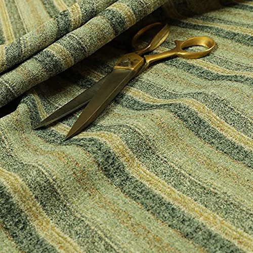 Redbrick Mill Fabrics Jacquard-Polsterstoffe mit vertikal gestreiftem Muster in Seegrasgrün und Blau (Muster 10 x 8 cm)