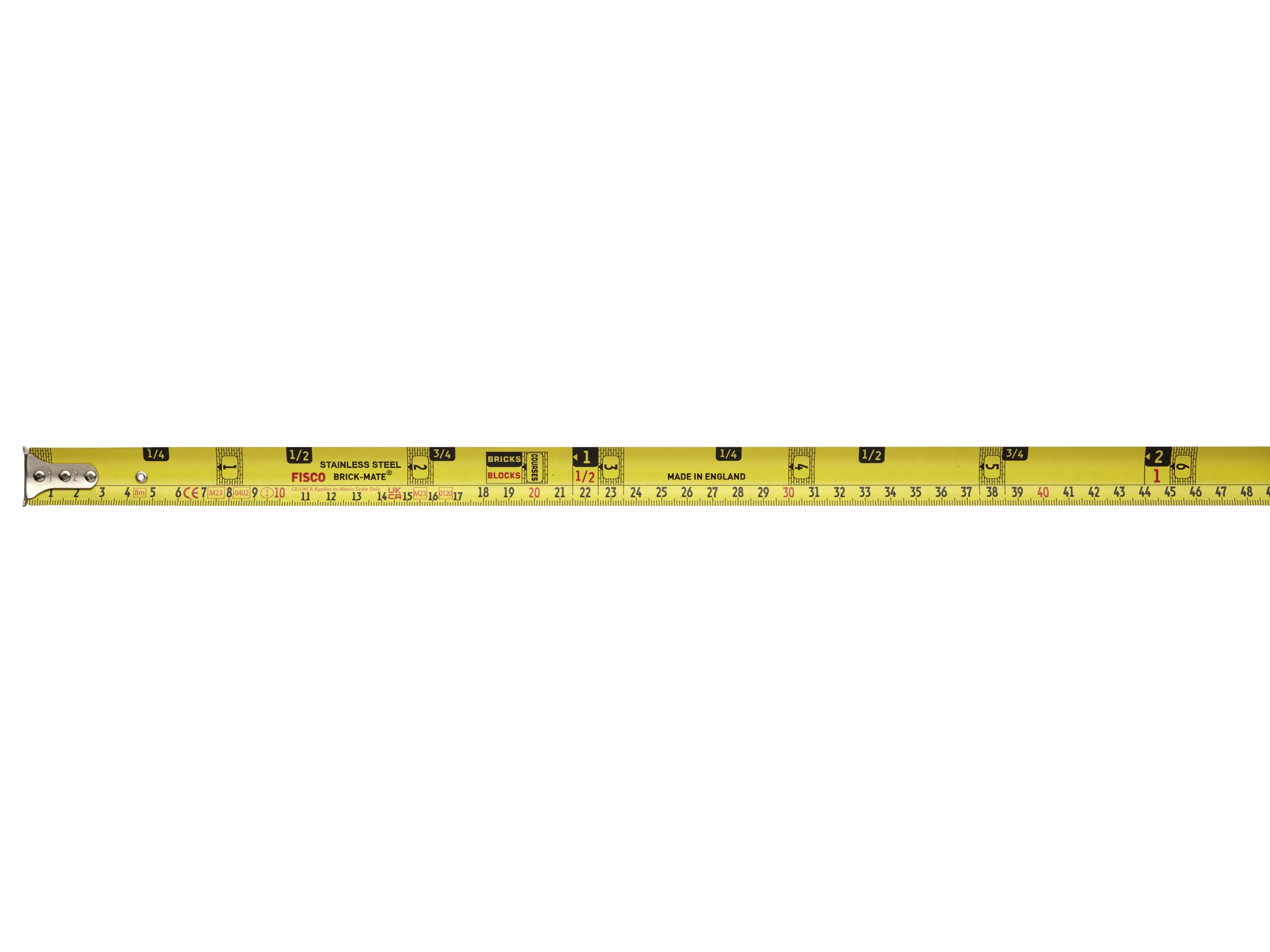 Hultafors BMSS8M Brick‑Mate Stainless Steel Pocket Tape 8m Metric Only with Non‑Slip Rubber Grip and Strong End Hook - Image 4