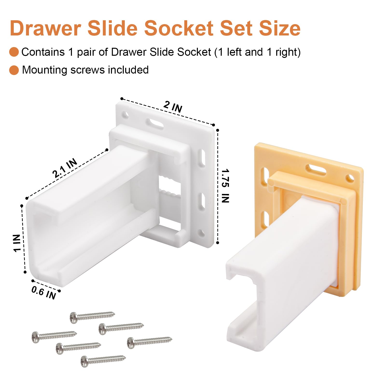 Drawer Slide Sockets - Replace Cabinet Slides -2 Drawer Slide Sockets - Replace Cabinet Slides -2