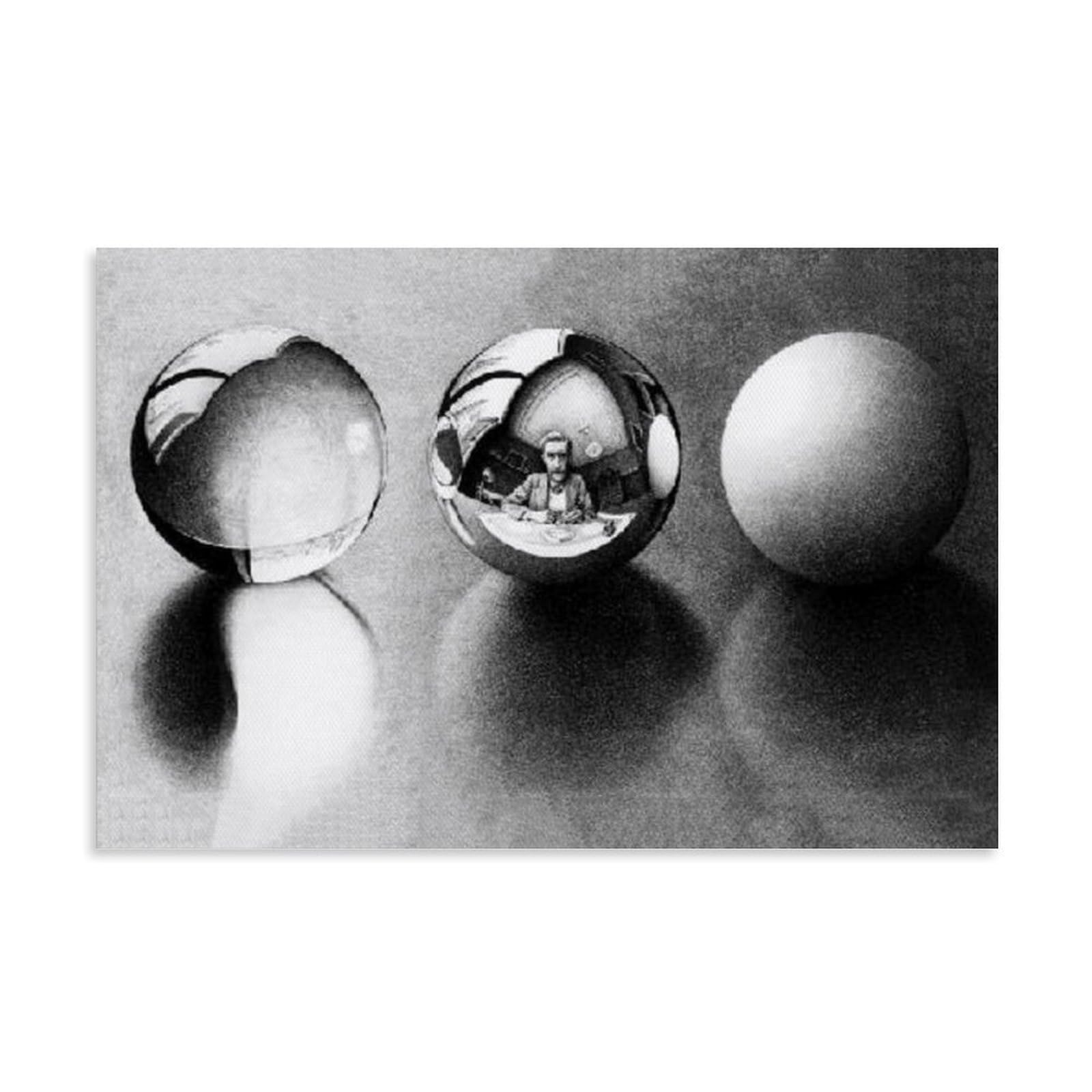 XuXueCC Maurits Cornelis Escher Prints Three Spheres II Wall Art Canvas Painting Wall Art Decorative Picture Prints Modern Decor Unframe 16x24inch(40x60cm)