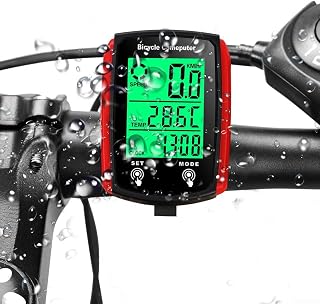 HEIBTENY Bicycle Speedometer Odometer, Bicycle Computer, Waterproof Bicycle Wired Speedometer Bicycle LCD Computer Speed Odometer (Black/Red/White)