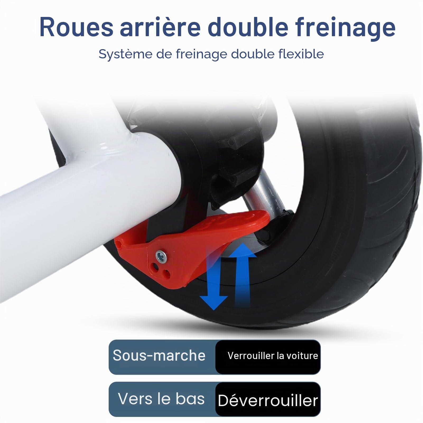 Poussette double tandem tricycle – Siège double avec auvent pour enfants de 2 à 8 ans, poussette double légère et durable pour un transport facile et un confort optimal.