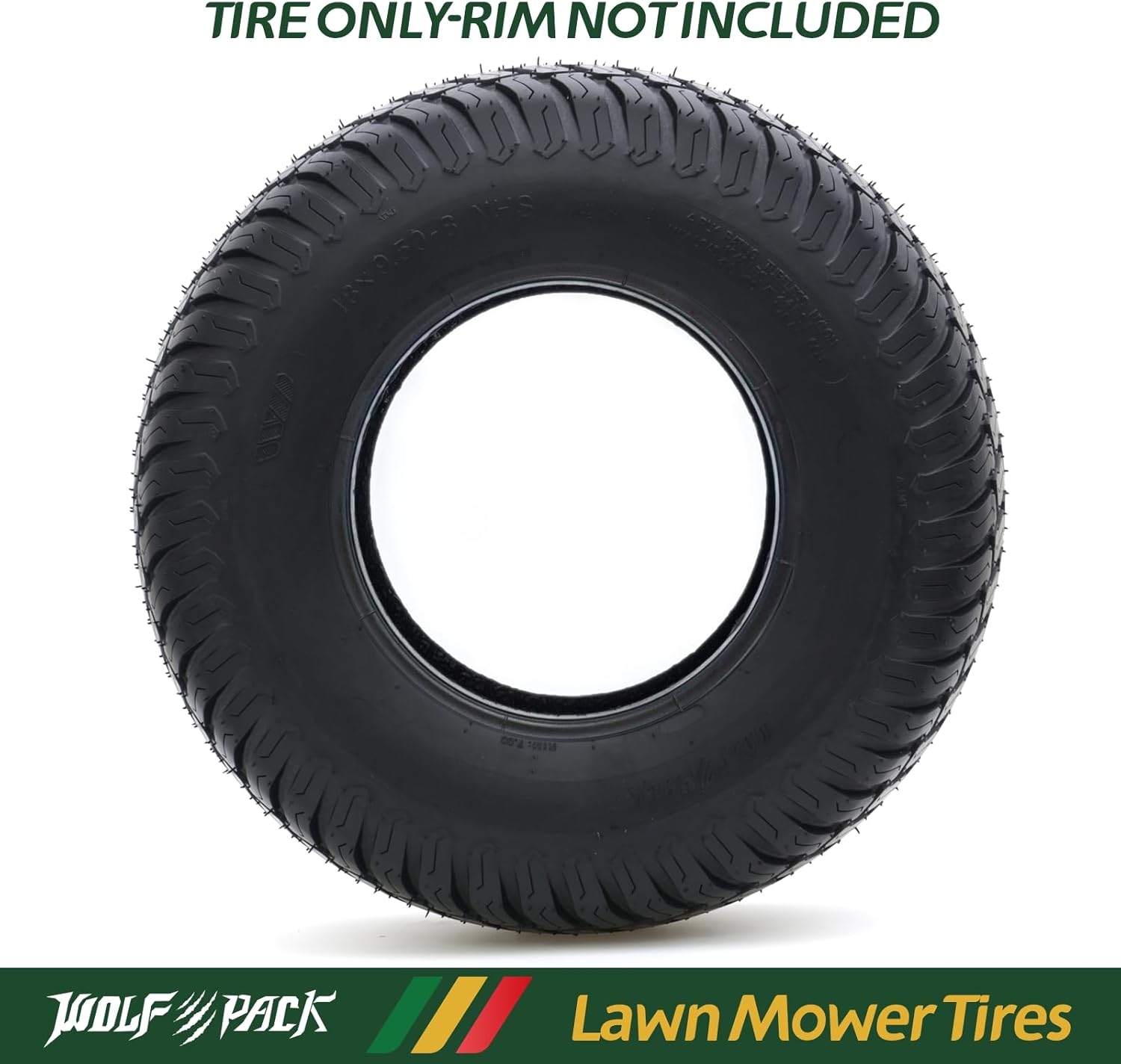 WOLF PACK 18x9.5-8 Lawn Mower Tires, Turf Saver Lawn & Garden Tires for Craftsman John Deere Dixon Walker Mower, 4 ply Tubeless, Set of 2