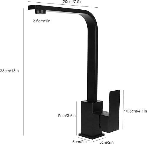 Miniatura 2 de Garosa Grifo de agua para fregadero de arco alto, grifo de barra moderna de 360 grados, giratorio para baño, grifo de lavabo de una sola manija,