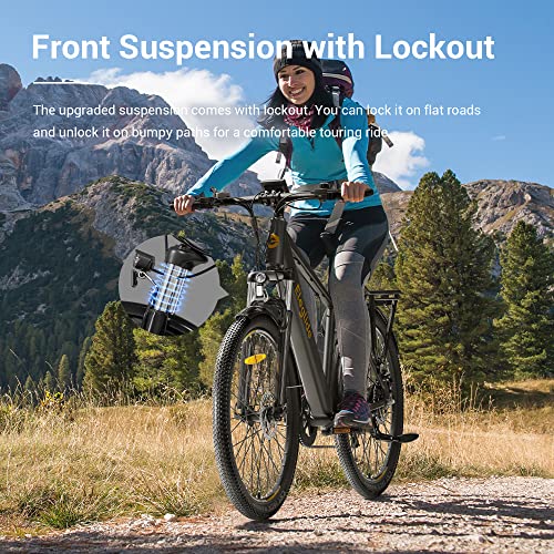 Eleglide Electric Bikes, T1 Electric Bicycle Mountain Bike, 27.5" E bike Commute Trekking E-bike with 36V 12.5Ah Removable Li-Ion Battery, LCD Display, Shimano 7 Speed, Dual Disk Brake - Image 3