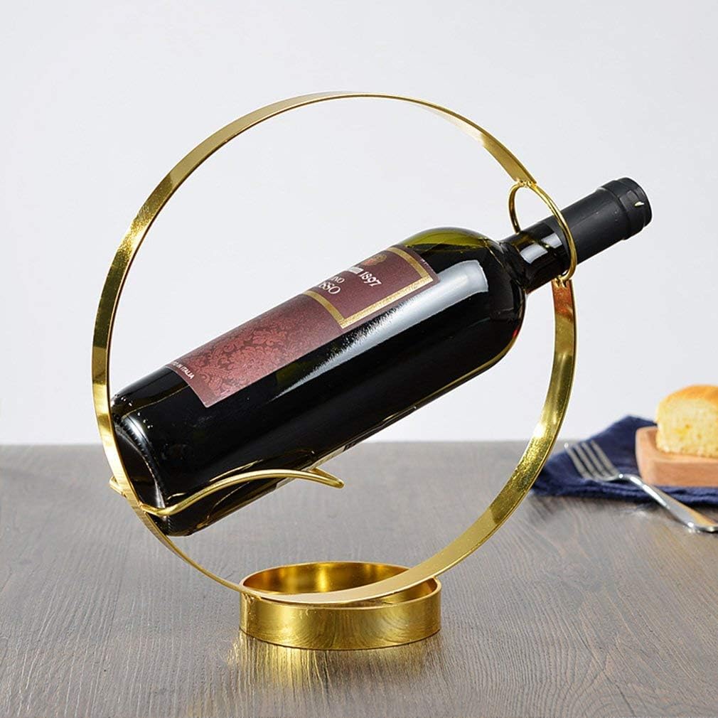 Wine Racks Wine Bottle Holder Iron Single Wine Rack Countertop Free Standing Display Stands for Home Decor #2