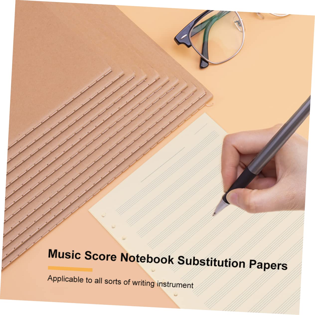 Feuilles Recharge Rangs 100 pour Partitions de Musicales Cahier 12