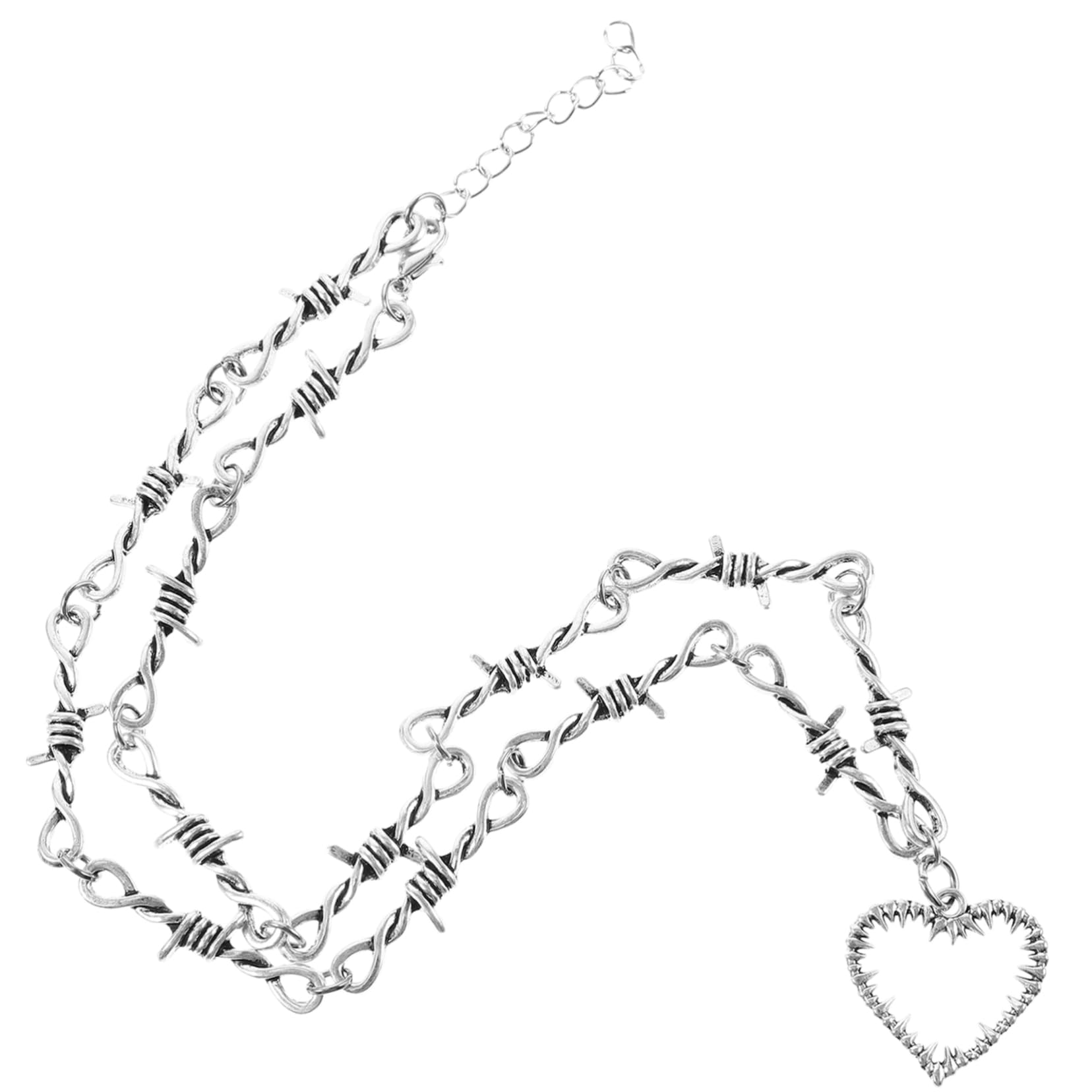 KESYOO Gothic Heart Pendant Necklace for Women Fashion Jewelry with Thorned Heart Charm Dainty Chain Choker for and Hip Hop Aesthetic