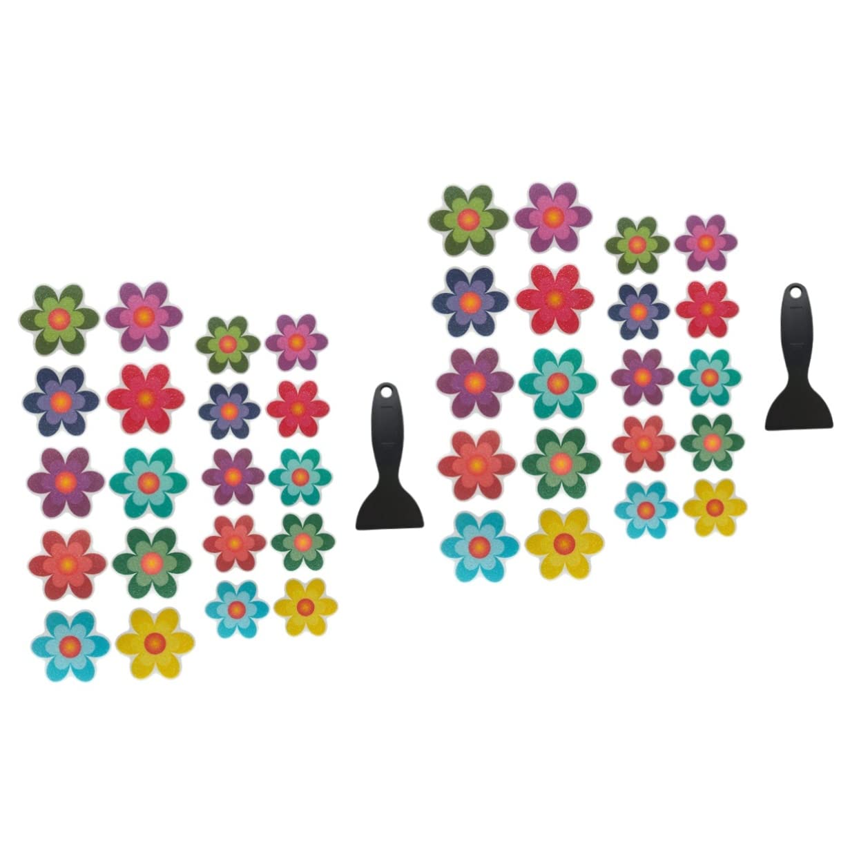 Healeved 2 Juegos Adhesivos Antideslizantes para Flores. contra El Baño Pegatinas Pegatina De Peldaños De Bañera Apliques Anti Baño Niño De Polivinilo Alcachofa De La Ducha Grava