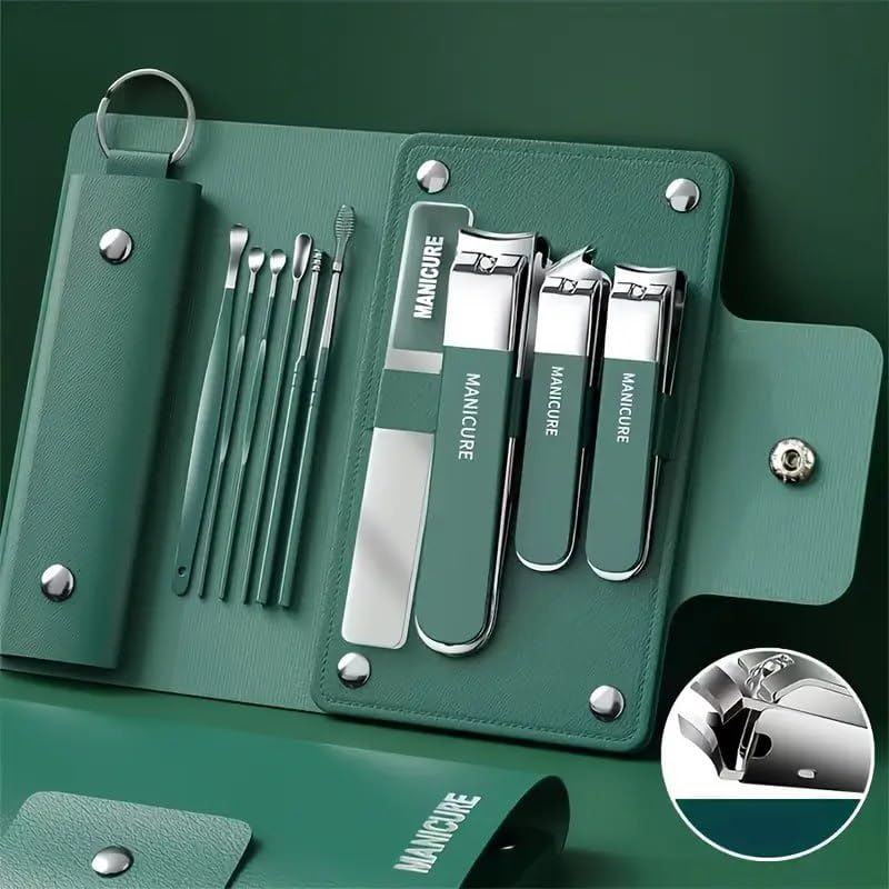 Falshruti.Professional 12-in-1 Manicure Pedicure Kit with Stainless Steel Nail Clippers, Cuticle Tools & Portable Travel Case – Premium Nail Care Set for Men & Women 1