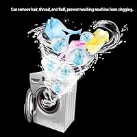 Vista 4 de Removedor de pelo de mascotas para lavandería, 6 bolas reutilizables para lavar pelusas para lavadora y secadora, bola para quitar el pelo largo