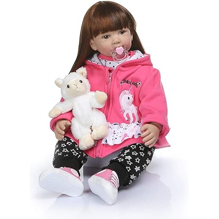 Amazon Co Jp 赤ちゃん人形 可愛い 癒し リボーンドール お座り可能 服着せ替え シリコーン製 60cm 磁気おしゃぶりと洋服付き 出産祝い 贈り物 お誕生日祝い 知育玩具 おもちゃ