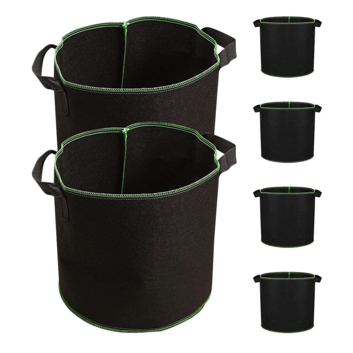 Bolsa para plantar verduras y patatas maceta de tela negra transpirable de 16l SEWACC 6 uds