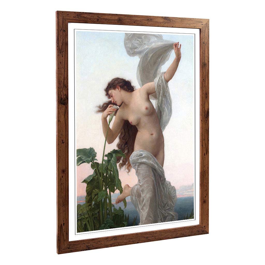 Big Box Art Framed Print of William Adolphe Bouguereau Laurore Design | Wall Art Picture | Home Decor for Kitchen, Living Room, Bedroom, Hallway, Walnut, A2 / 24.5x18 Inch / 62x45cm
