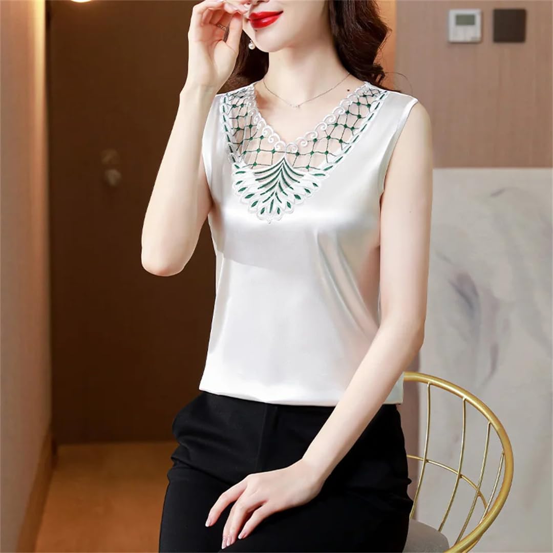 Camicie estive da donna senza maniche in raso
