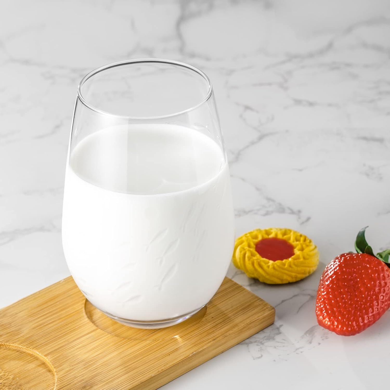 SHOSHIN Stemless Wine Glass, 18Oz Wine Glasses Set of 4, Hand Cut Premium Unique Wine Glasses, Crystal Wine Glass for Red and White Wine, Handmade Gifts for Women, Men and Friends - Image 5