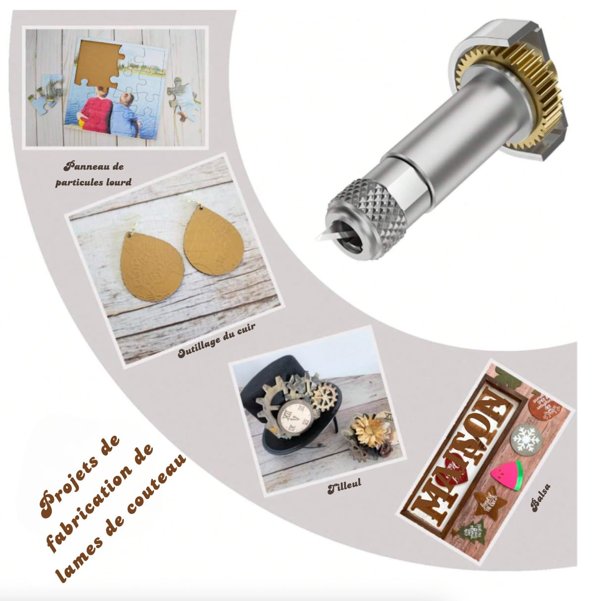 Lame de couteau et de remplacement pour machine de découpe Cricut Maker,Explorer, idéale pour couper du bois de balsa, du cuir léger et du plexiglass fin, finition impeccable (Lame de couteau)
