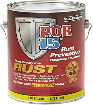 POR-15 Rust Preventive Coating, Stop Rust and Corrosion Permanently, Anti-rust, Non-porous Protective Barrier, 128 Fluid Ounces, Gloss Black