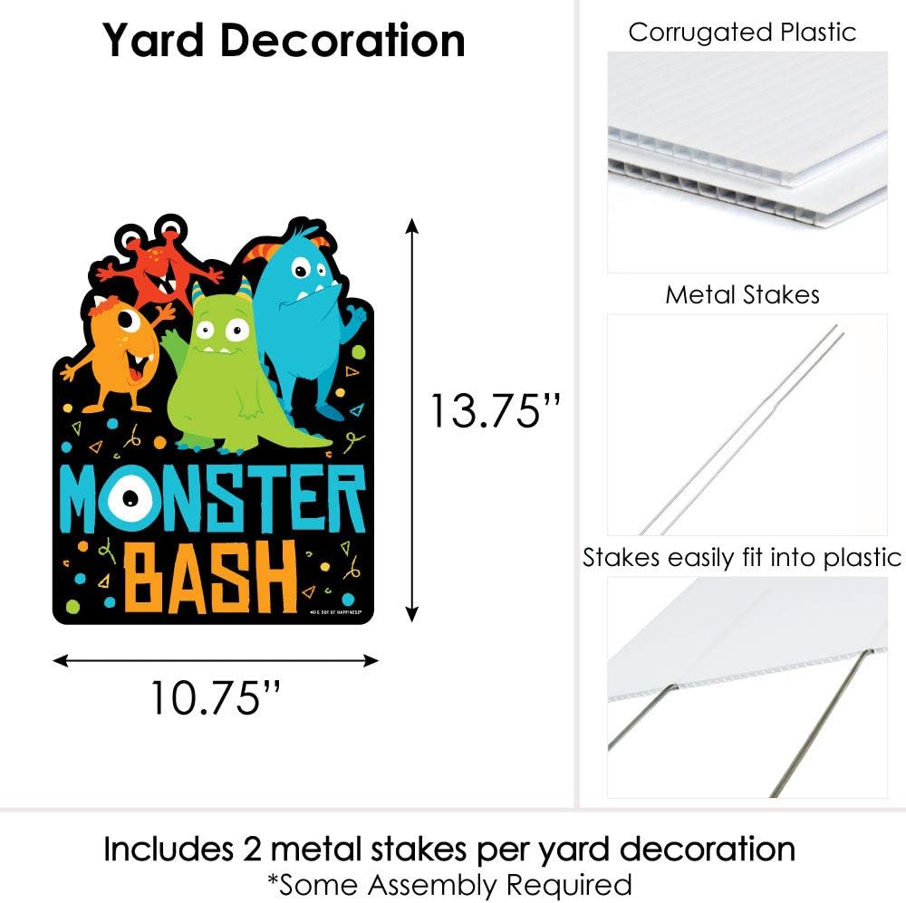 Amazon Co Jp Big Dot Of Happiness Monster Bash アウトドア芝生サイン リトルモンスター誕生日パーティーまたはベビーシャワーヤードサイン 1ピース Diy 工具 ガーデン