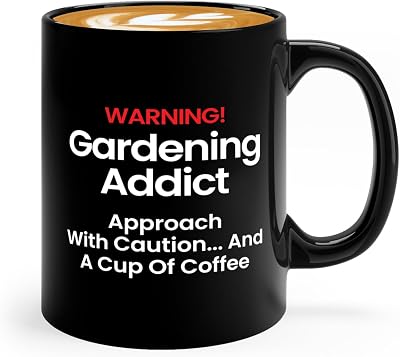 Flairy Land Gardener Coffee Mug 11oz Black -Gardening Addict - Gardener Gifts Women Plant Lady Mom Succulent Cactus Plant Lover Gardeners Housewarming