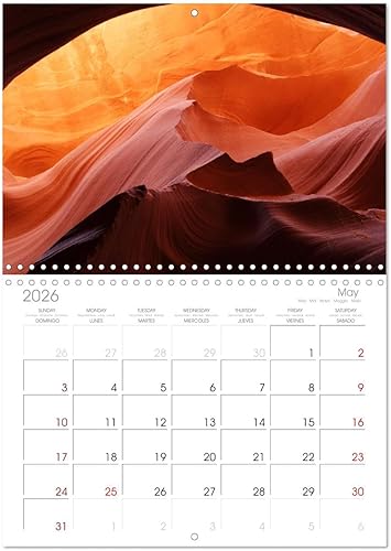 Miniatura 9 de Arizona - Calendario mensual de pared mensual del estado del Gran Cañón 2023 de 11.7 x 16.5 pulgadas (abierto), calendario mensual de Calvendo 2023