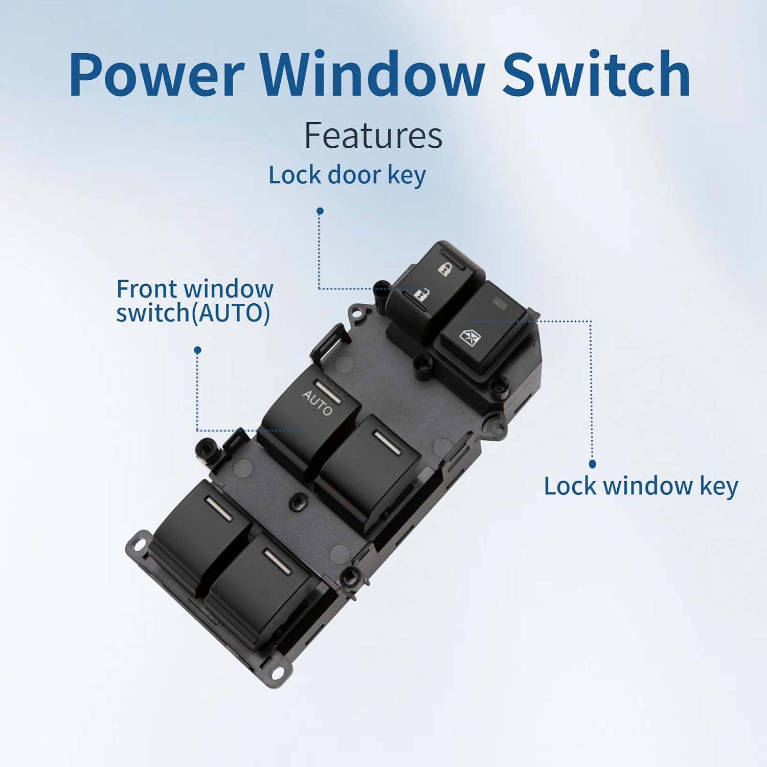 Master Power Window Switch for 2014-2017 Honda CR-V 2.4L OE 35750T0AA11 | Front Left Driver Side Master Window Switch Replacement 35750T0AA11|26-Pin|White Backlight|1 Front Buttons Auto Up/Down