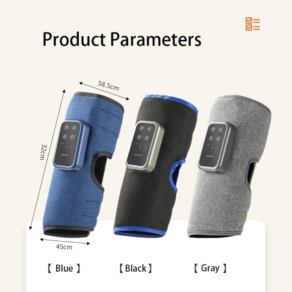 Masajeador de Piernas y Pantorrillas con Calefacción, 3 Modos de Masaje, Recargable USB-C, fácil de usar, relajación(Gray)