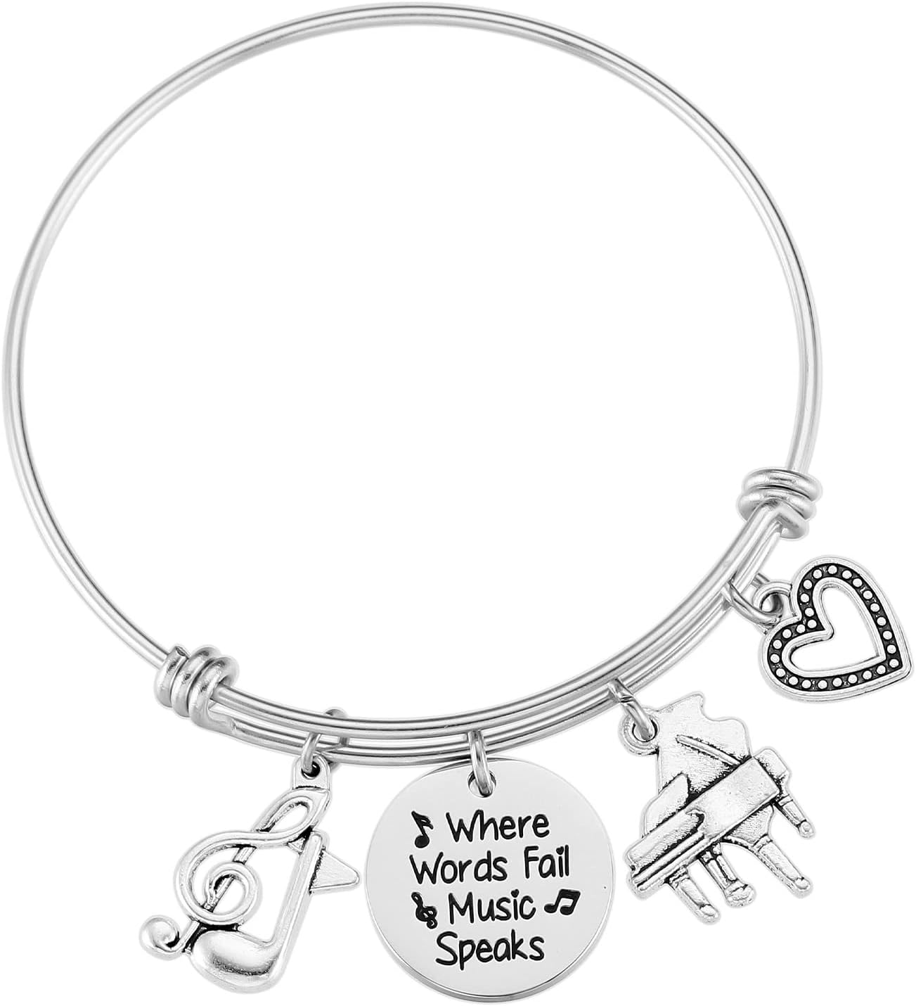 Music Themed Gifts For Women Bracelet Teen Girls Music Teacher Pianist Ornament Music Note Charm Piano Lover Musical Bracelet