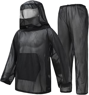 Mosqûito Protection Suit for Complete Búg & Midge Guard | Lightweight Breathable Mesh Clothing with Hood for Outdoor Fishing,
