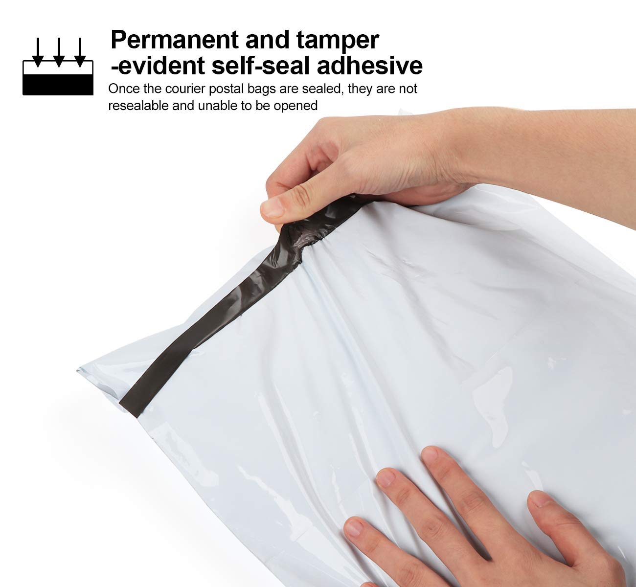 60pcs Sacs d'expédition Plastique Sac de Courrier Grandes Pochettes Enveloppes Postales Couleur Blanc 42 x 52cm, 5cm de Rabat Sac Colis, Emballage Colis Vinted Imperméable et Indéchirable